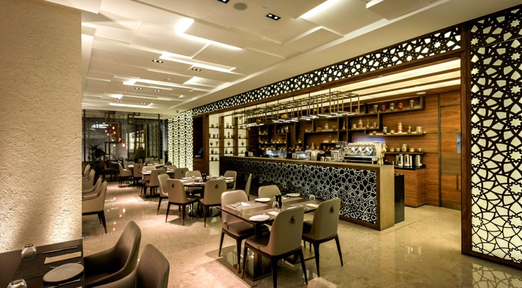 Luxurious interior design at Seven Sands Best Restaurants in Dubai